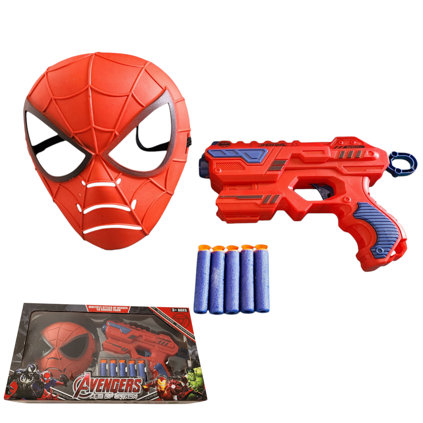 Spiderman Foam Bullet Gun & Mask