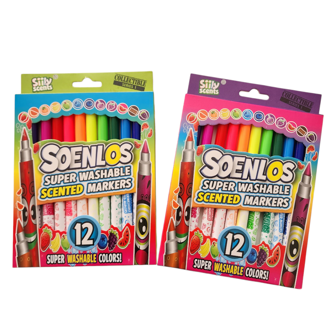 Soenlos Washable and Scented Markers (Pack of 12)