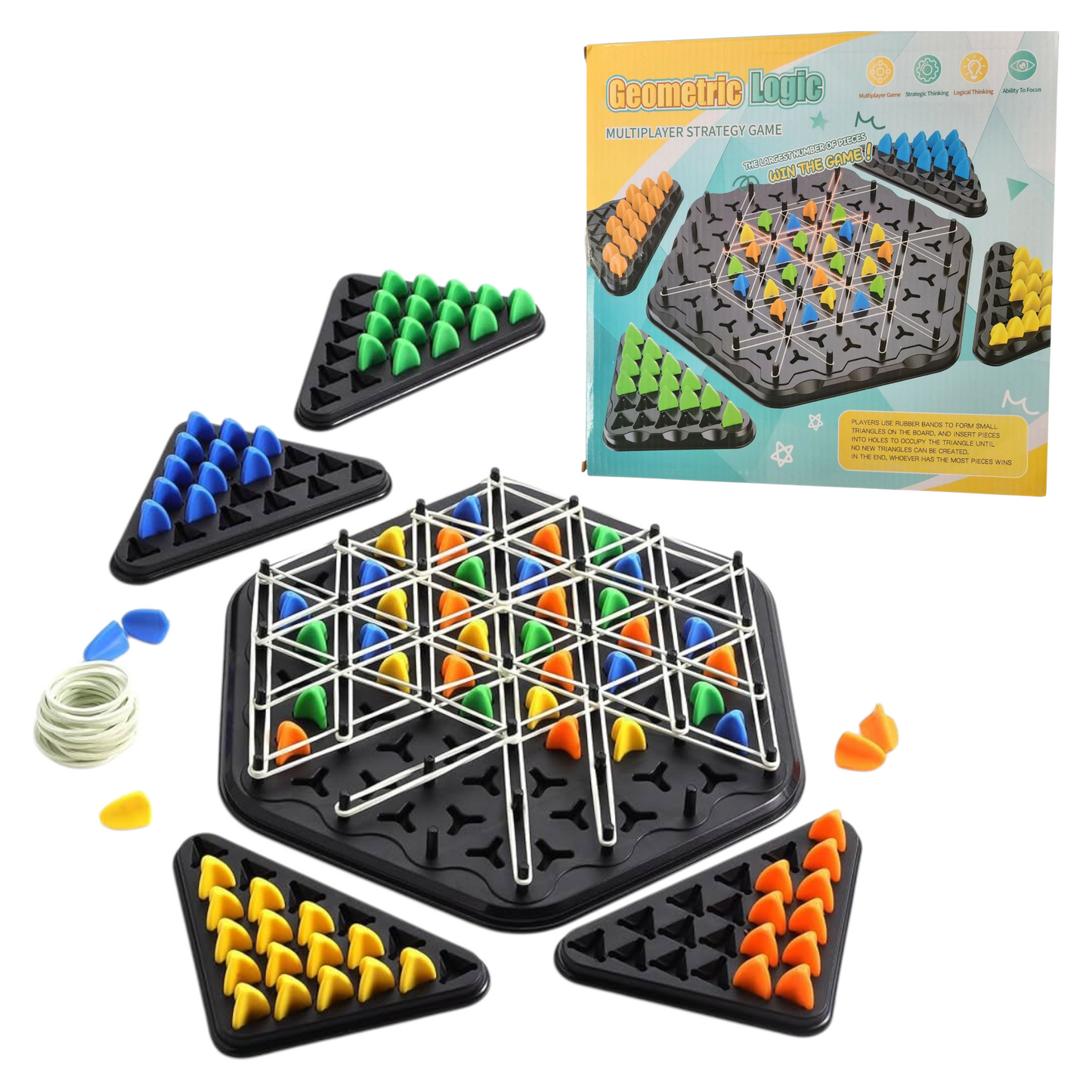 Geometric Logic Chain Chess Board Game