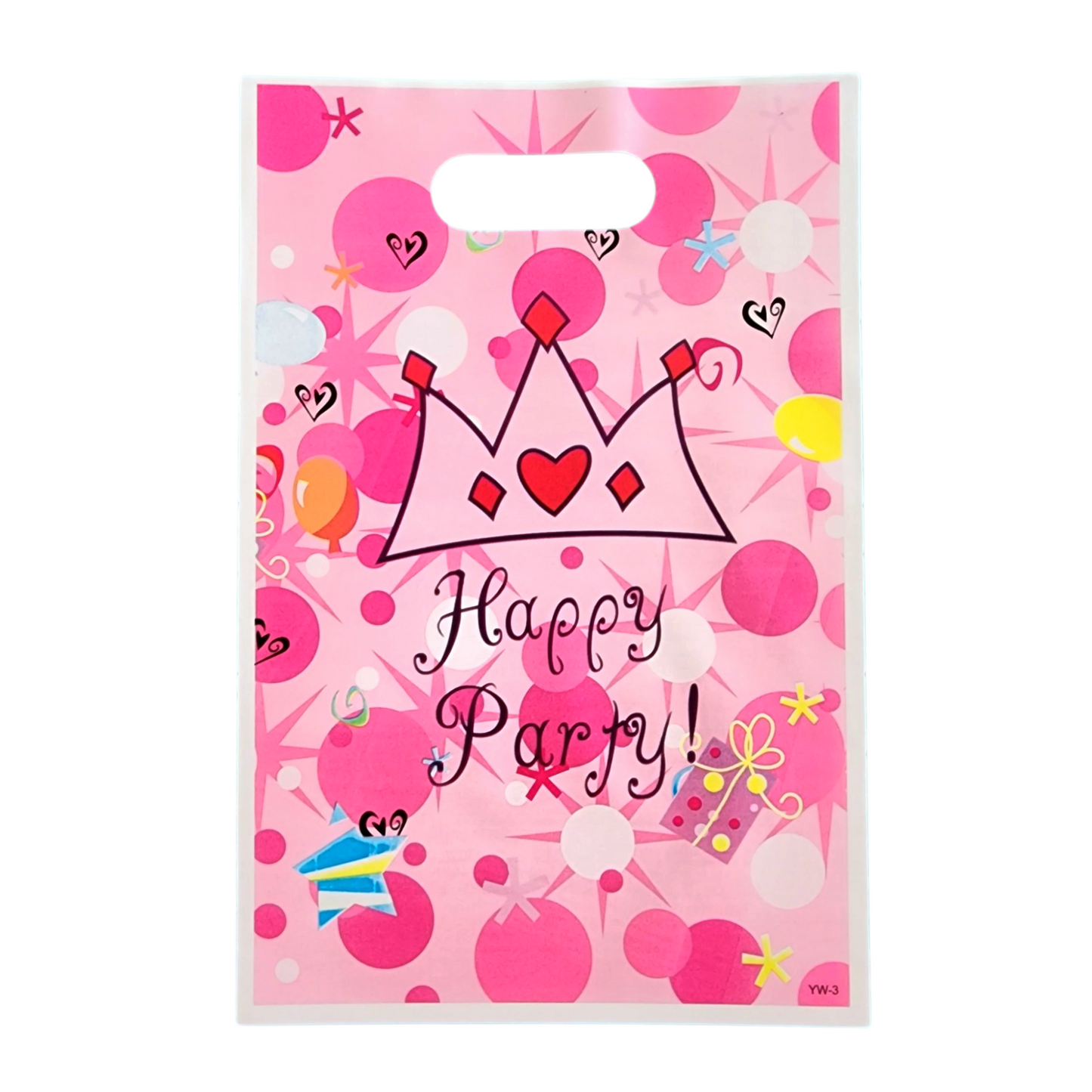 Pink Happy Party 25x16 cm Plastic Loot Bag (Pack of 10)