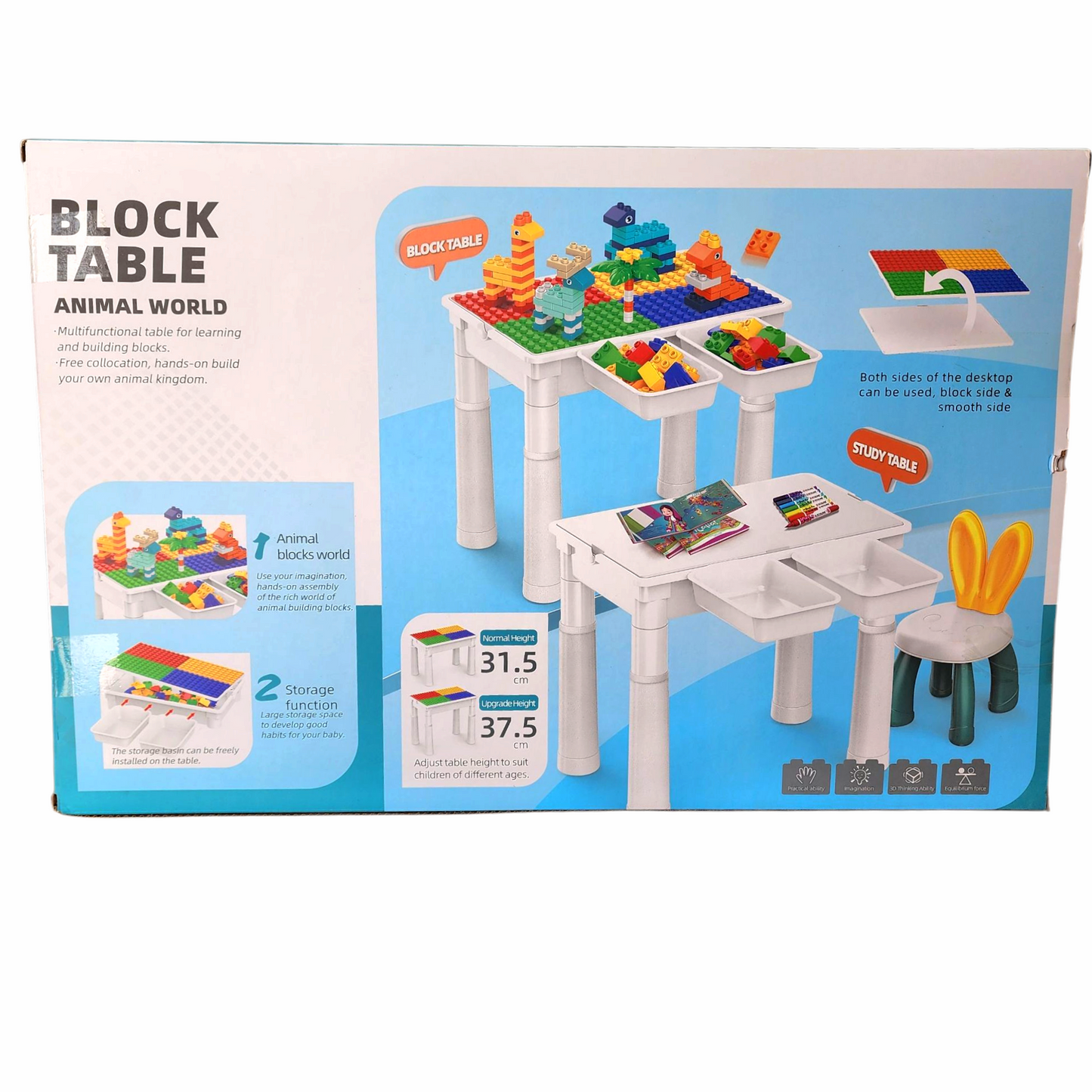Blocks Table and Chair Set 102 Pcs
