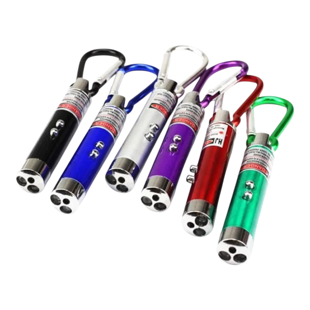 Laser Pointer Game 2 in 1 Red and Flash Light Keychain ( Pack of 3)