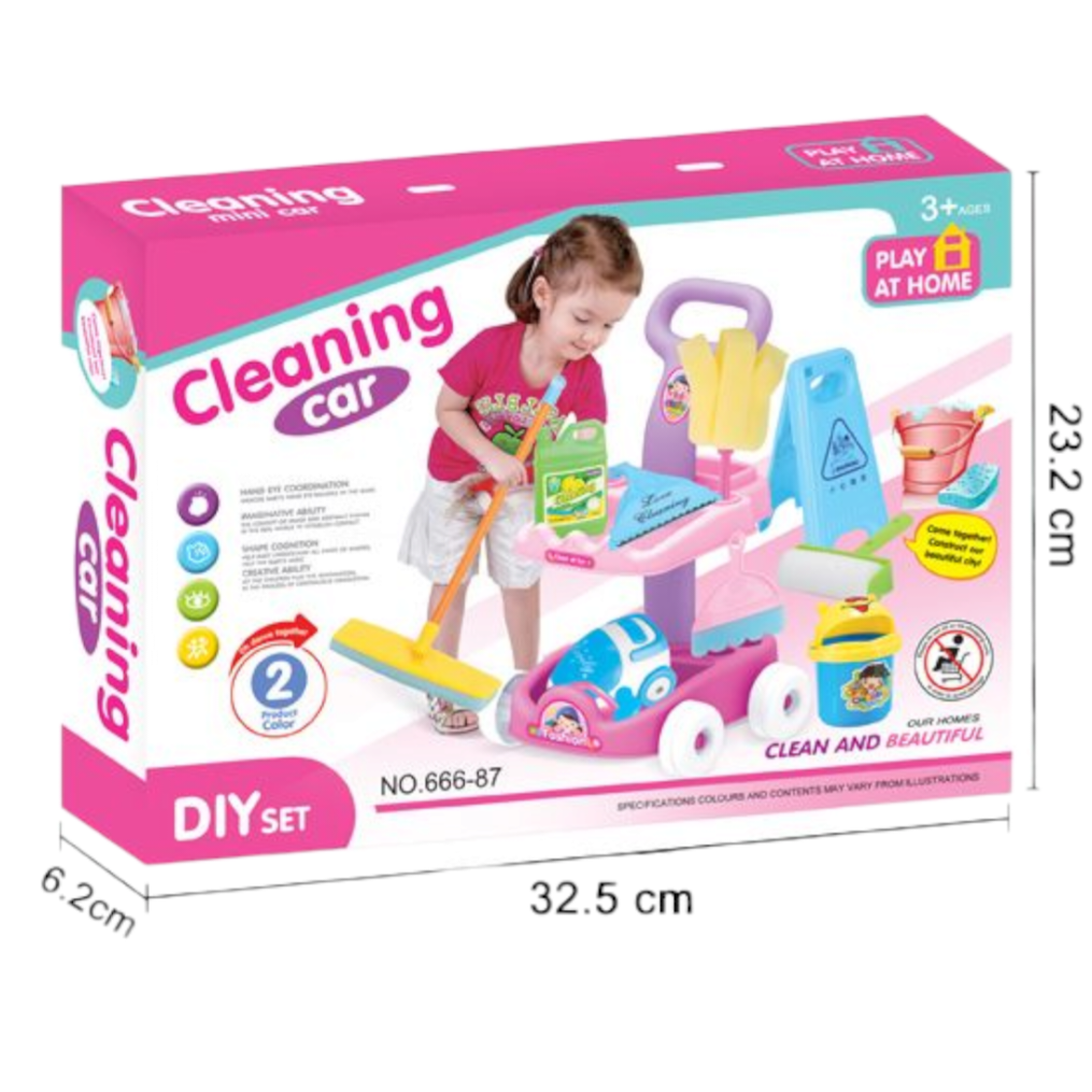 Mini Cleaning Car Trolley Box Set
