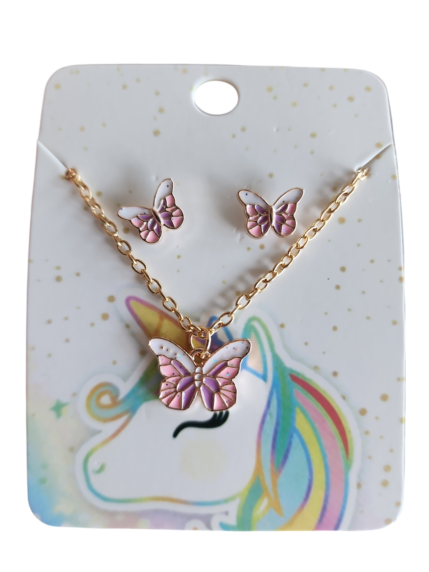 Girls Butterfly Necklace and Earrings
