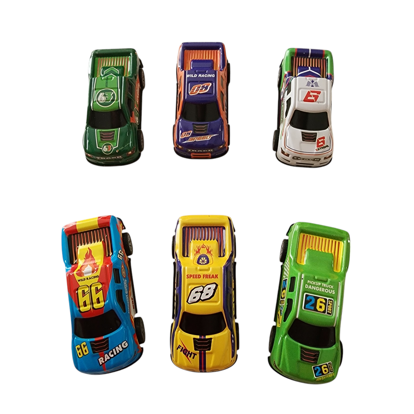 Pack of 6 Different Cars