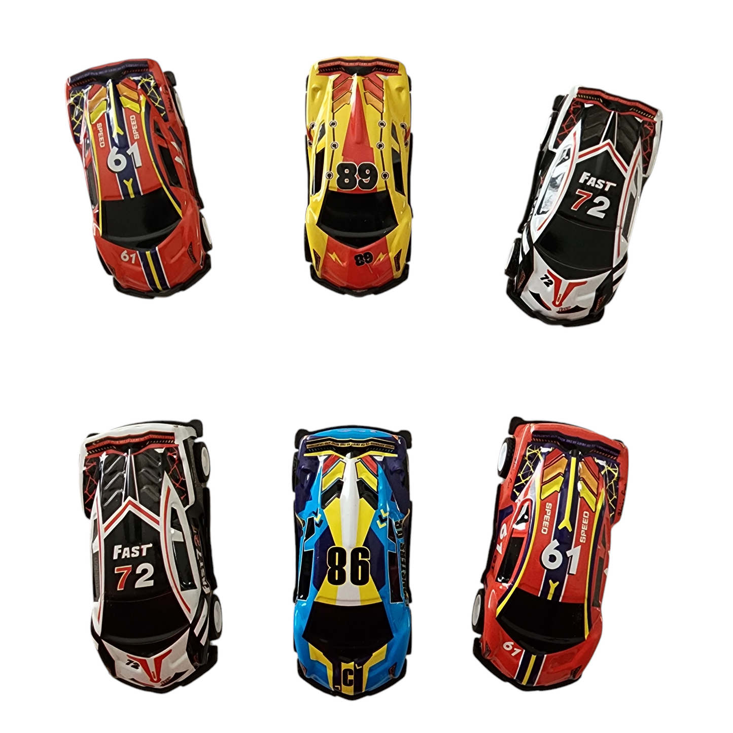 Pack of 6 Different Cars