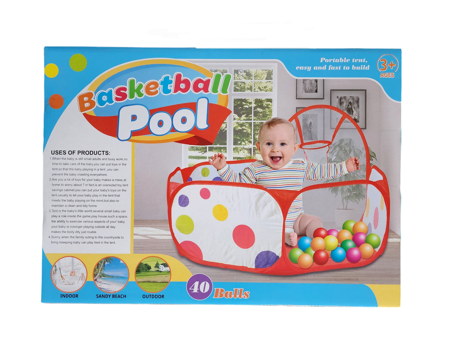 Foldable Basket Ball Pool Activity Toy