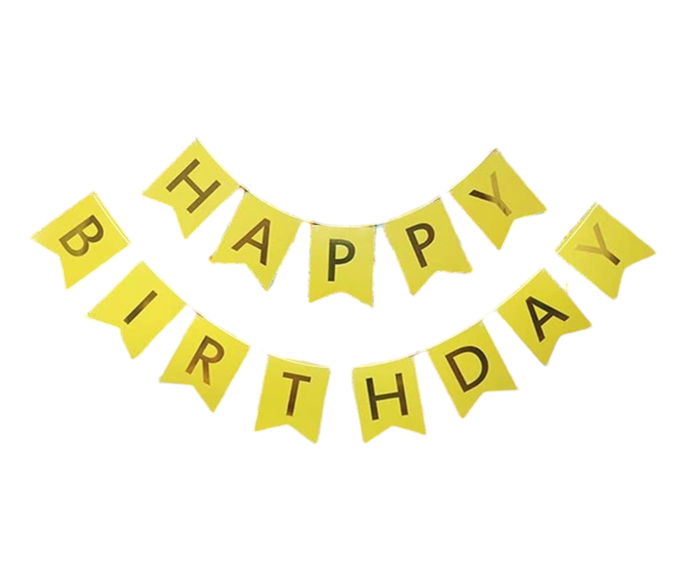 Yellow Classic Flags Happy Birthday Garland