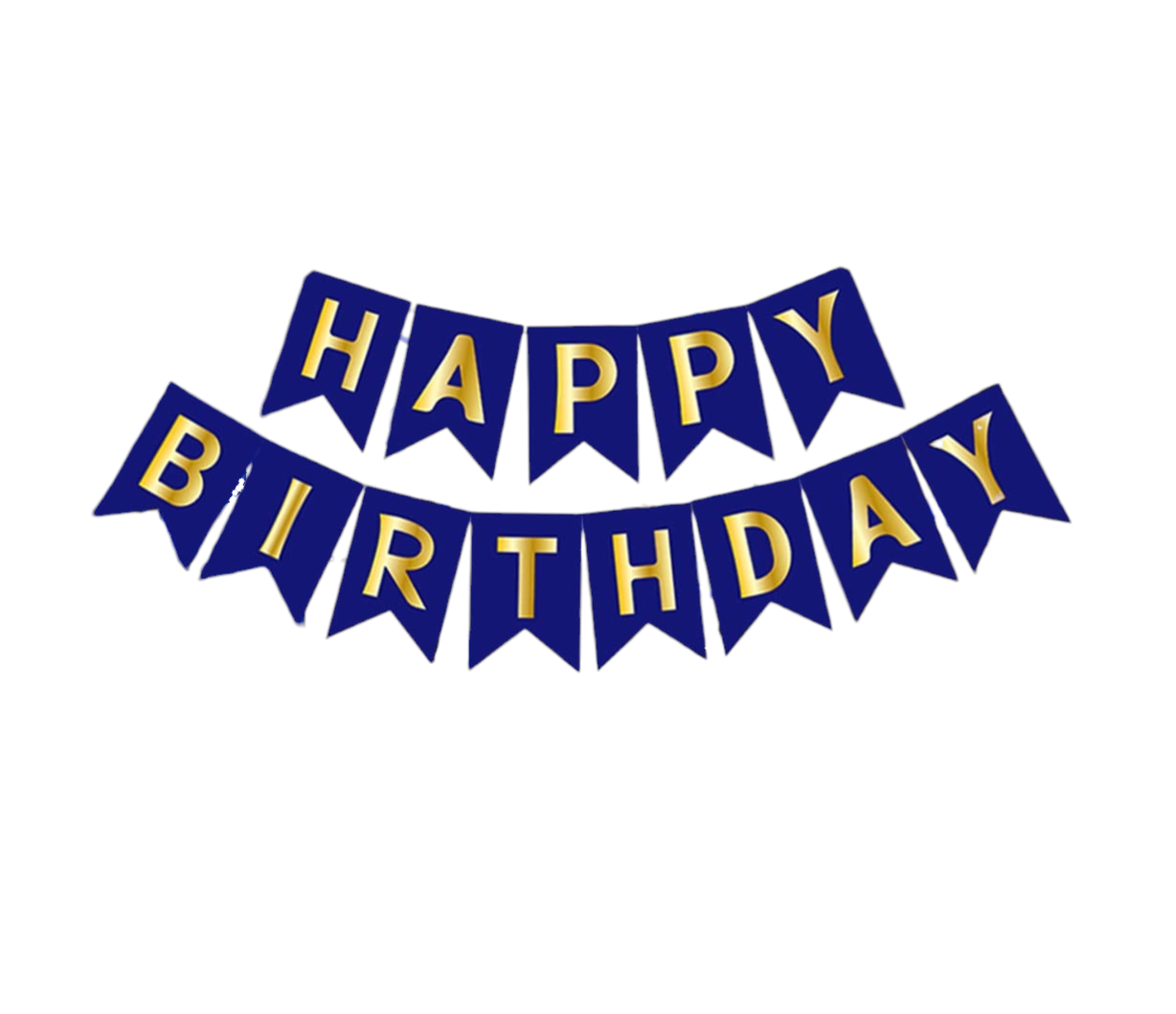 Dark Blue Classic Flags Happy Birthday Garlands