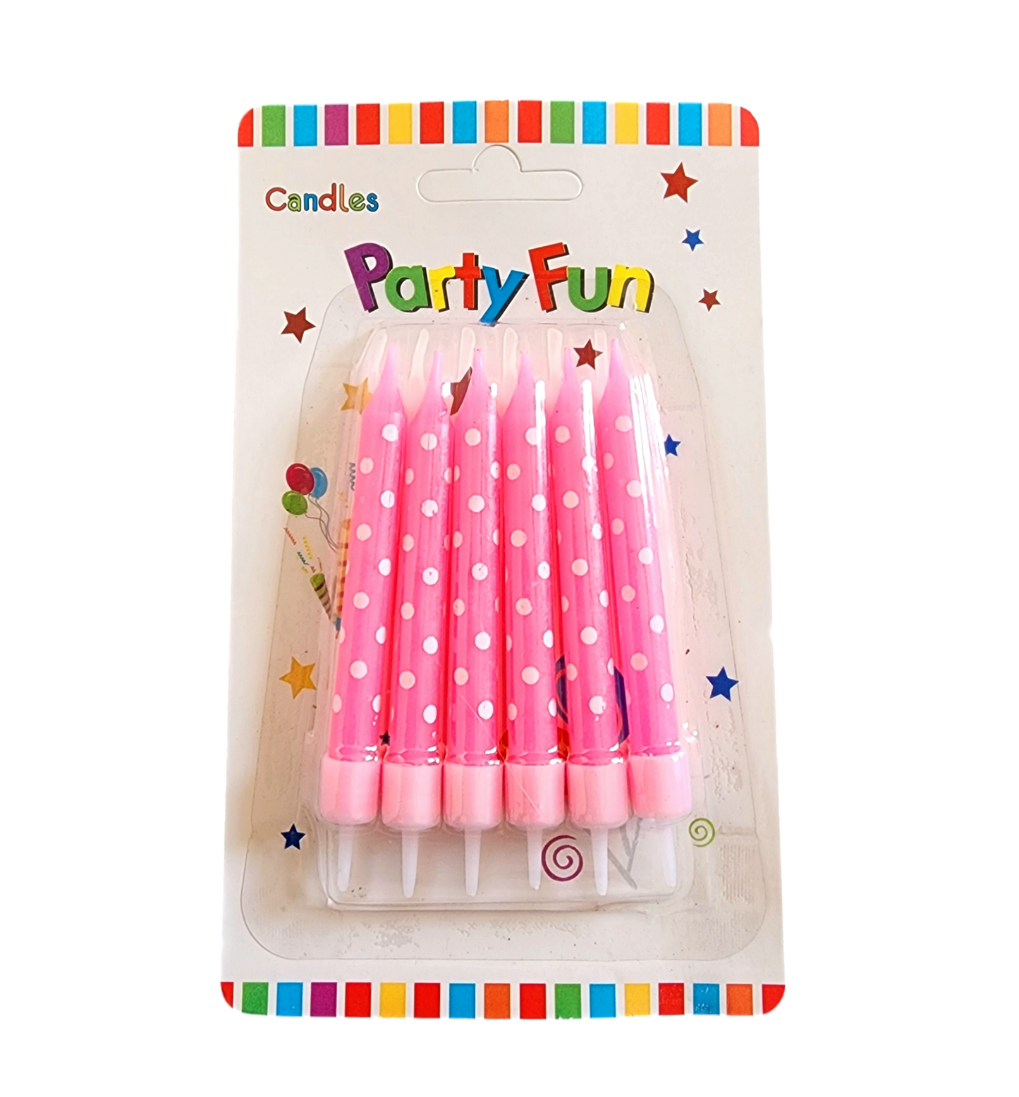 Pink with White Dots Candles Pack