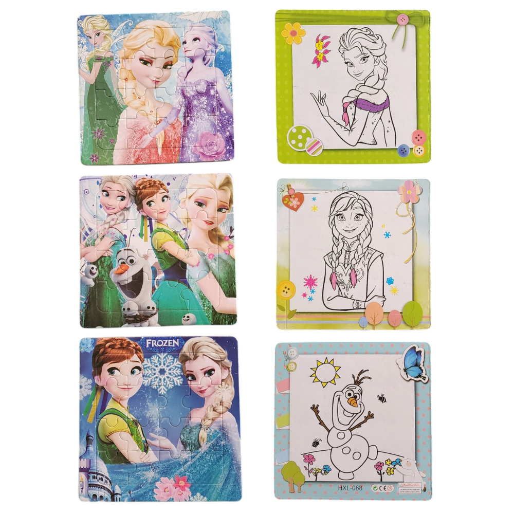 Frozen 2 in 1 Puzzle and Colour Card