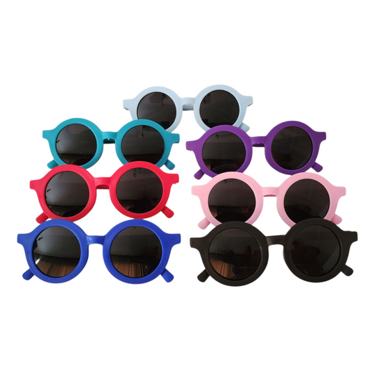 Round Plastic Matte Sunglasses for Kids (Pack of 3)