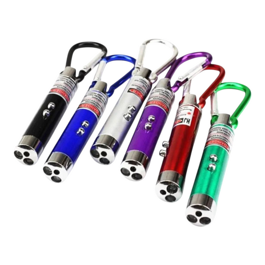 Laser Pointer Game 2 in 1 Red and Flash Light Keychain ( Pack of 3)