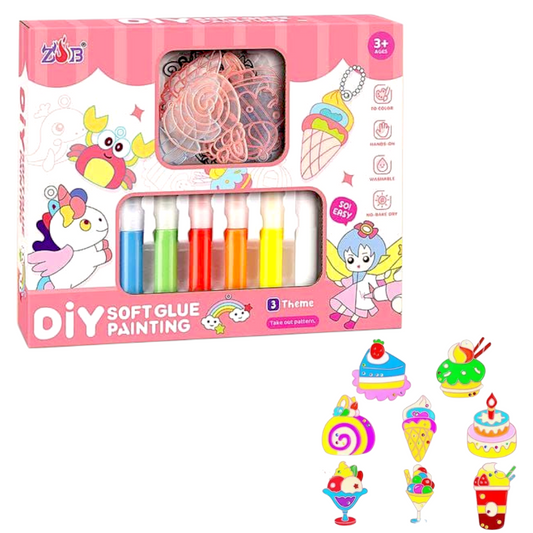 Soft Glue DIY Painting Pendant Desserts and Ice Cream Set