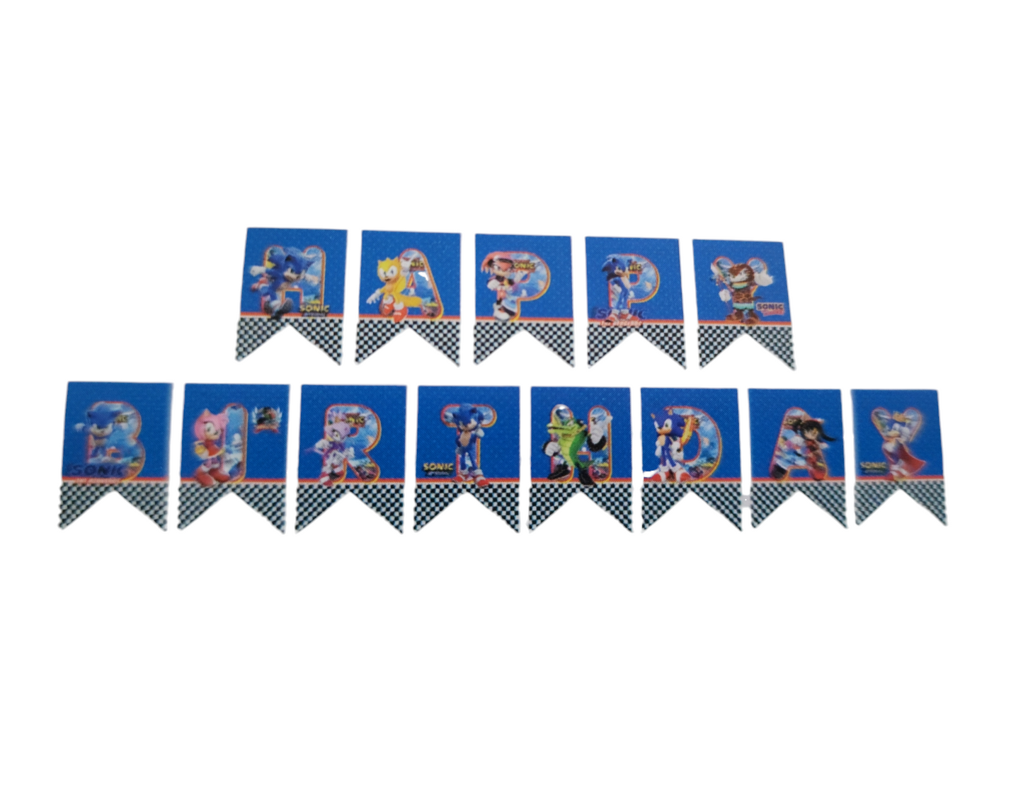 Sonic Flags Happy Birthday Garland