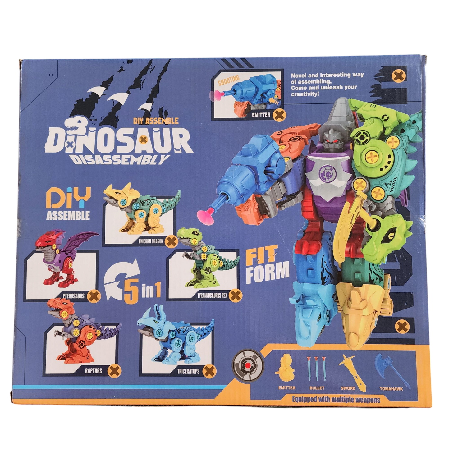 5 in 1 DIY Assembly Dinosaur Michano